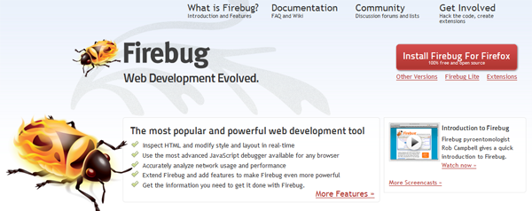 Install Firebug for Firefox